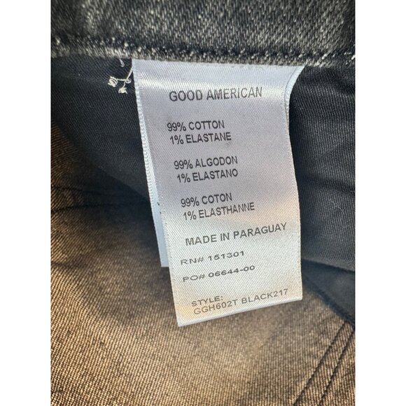 Good American Good Girlfriend High Size 12/31 Black Demin Jean Loose In The Leg - Picture 4 of 12
